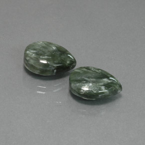 10.72캐럿 천연 미디엄 그린 세라피나이트 보석, 배 모양, 14.1×9.9 mm, 불투명체
