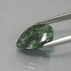 4.49캐럿 천연 그린 세라피나이트, 배 모양, 14.1×10 mm, 불투명체