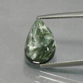 4.70캐럿 천연 그린 세라피나이트, 배 모양, 14×10 mm, 불투명체