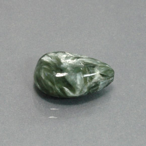 4.70캐럿 천연 그린 세라피나이트, 배 모양, 14×10 mm, 불투명체