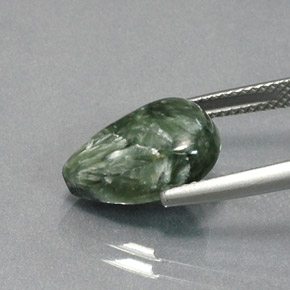 4.70캐럿 천연 그린 세라피나이트, 배 모양, 14×10 mm, 불투명체