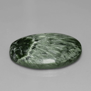 28.17캐럿 천연 그린 세라피나이트, 타원형 컷, 31.4×21.1 mm, 불투명체