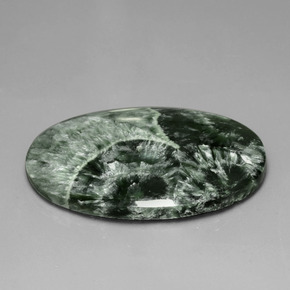45.44캐럿 천연 녹색 세라피나이트, 타원형 컷, 불투명체