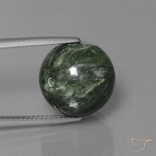 19.74캐럿 천연 포레스트 그린 세라피나이트, 구형 / 볼, 14.25 mm, 불투명체
