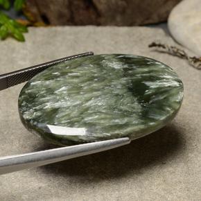 39.98캐럿 천연 미디엄 그린 세라피나이트, 타원형 컷, 36.5×24.3 mm, 불투명체