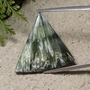 13.87캐럿 천연 그린 세라피나이트, 멋진 모양, 26.2×25.2 mm, 불투명체