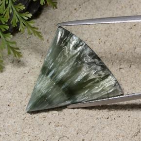 13.87캐럿 천연 그린 세라피나이트, 멋진 모양, 26.2×25.2 mm, 불투명체