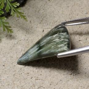 13.87캐럿 천연 그린 세라피나이트, 멋진 모양, 26.2×25.2 mm, 불투명체