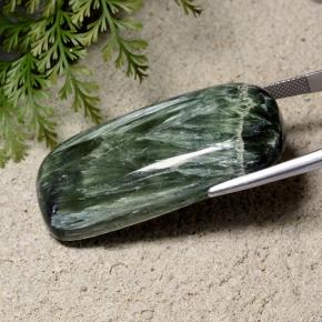 76.31캐럿 천연 여러 가지 빛깔의 녹색 세라피나이트, 쿠션 컷, 불투명체