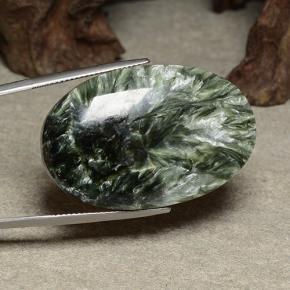 46.22캐럿 천연 그린 세라피나이트, 타원형 컷, 36.6×24 mm, 불투명체