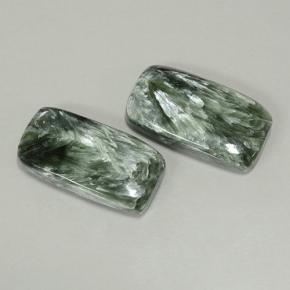 18.16캐럿 천연 그린 세라피나이트 보석, 쿠션 컷, 20.5×10.6 mm, 불투명체