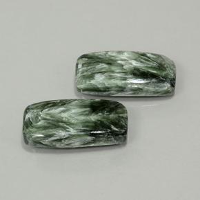 18.16캐럿 천연 그린 세라피나이트 보석, 쿠션 컷, 20.5×10.6 mm, 불투명체