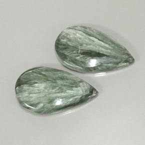 20.02캐럿 천연 그린 세라피나이트 보석, 배 모양, 25.6×15 mm, 불투명체