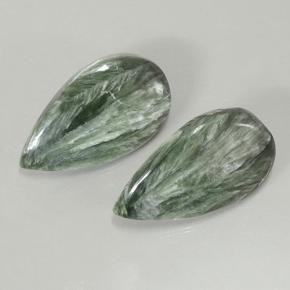 20.02캐럿 천연 그린 세라피나이트 보석, 배 모양, 25.6×15 mm, 불투명체
