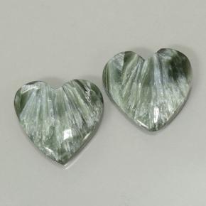 8.39캐럿 천연 그린 세라피나이트 보석, 하트 모양, 15.4×14.5 mm, 불투명체
