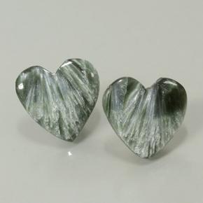 8.39캐럿 천연 그린 세라피나이트 보석, 하트 모양, 15.4×14.5 mm, 불투명체