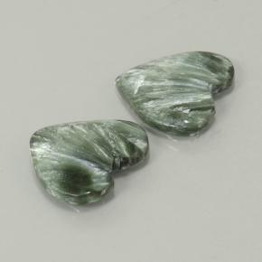 8.39캐럿 천연 그린 세라피나이트 보석, 하트 모양, 15.4×14.5 mm, 불투명체