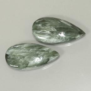 14.68캐럿 천연 미디엄 그린 세라피나이트 보석, 배 모양, 22.1×11.2 mm, 불투명체