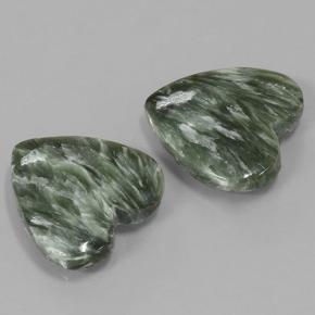 14.61캐럿 천연 그린 세라피나이트 보석, 하트 모양, 15.8×15.6 mm, 불투명체