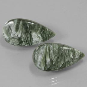 11.29캐럿 천연 미디엄 그린 세라피나이트 보석, 배 모양, 20×10.2 mm, 불투명체