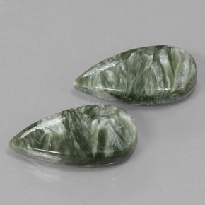 11.29캐럿 천연 미디엄 그린 세라피나이트 보석, 배 모양, 20×10.2 mm, 불투명체