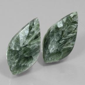 19.06캐럿 천연 그린 세라피나이트 보석, 멋진 모양, 25.3×13.3 mm, 불투명체