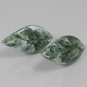 19.06캐럿 천연 그린 세라피나이트 보석, 멋진 모양, 25.3×13.3 mm, 불투명체