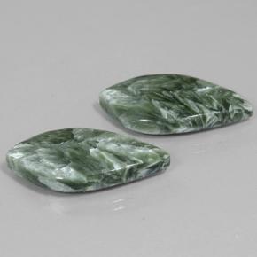 19.06캐럿 천연 그린 세라피나이트 보석, 멋진 모양, 25.3×13.3 mm, 불투명체