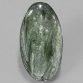 5.50캐럿 천연 그린 세라피나이트, 타원형 컷, 20.4×11 mm, 불투명체