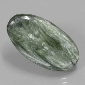 5.50캐럿 천연 그린 세라피나이트, 타원형 컷, 20.4×11 mm, 불투명체