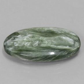 5.50캐럿 천연 그린 세라피나이트, 타원형 컷, 20.4×11 mm, 불투명체