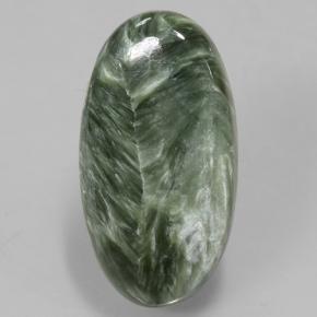 8.81캐럿 천연 그린 세라피나이트, 타원형 컷, 22.4×11.8 mm, 불투명체