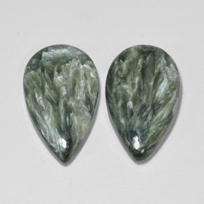 13.19캐럿 천연 그린 세라피나이트 보석, 배 모양, 20.5×12.1 mm, 불투명체