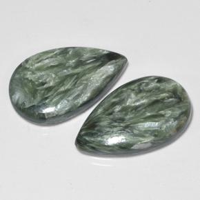 13.19캐럿 천연 그린 세라피나이트 보석, 배 모양, 20.5×12.1 mm, 불투명체