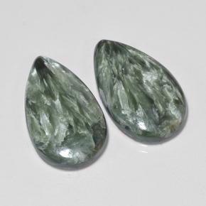 13.19캐럿 천연 그린 세라피나이트 보석, 배 모양, 20.5×12.1 mm, 불투명체