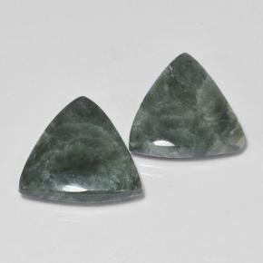 8.88캐럿 천연 그린 세라피나이트 보석, 트릴리언, 13.9×13.5 mm, 불투명체
