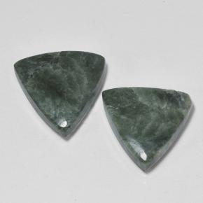 8.88캐럿 천연 그린 세라피나이트 보석, 트릴리언, 13.9×13.5 mm, 불투명체