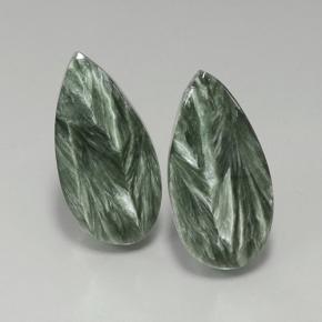 19.56캐럿 천연 그린 세라피나이트 보석, 배 모양, 24.5×12.3 mm, 불투명체