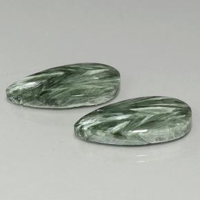 19.56캐럿 천연 그린 세라피나이트 보석, 배 모양, 24.5×12.3 mm, 불투명체