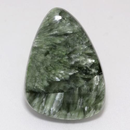 8.66캐럿 천연 미디엄 그린 세라피나이트, 멋진 모양, 21.7×15.5 mm, 불투명체