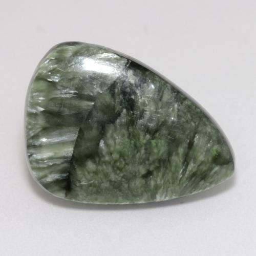8.66캐럿 천연 미디엄 그린 세라피나이트, 멋진 모양, 21.7×15.5 mm, 불투명체