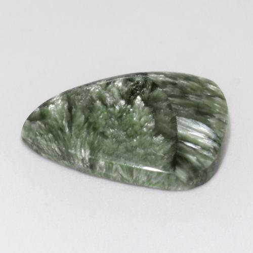 8.66캐럿 천연 미디엄 그린 세라피나이트, 멋진 모양, 21.7×15.5 mm, 불투명체