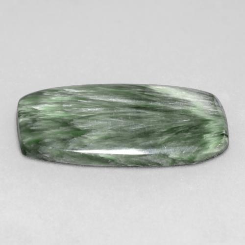 11.68캐럿 천연 미디엄 그린 세라피나이트, 멋진 모양, 26.3×15.7 mm, 불투명체