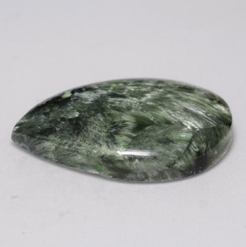 8.36캐럿 천연 여러 가지 빛깔의 녹색 세라피나이트, 배 모양, 21.6×14.4 mm, 불투명체