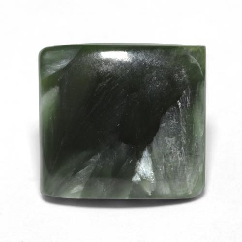4.03캐럿 천연 포레스트 그린 세라피나이트, 스퀘어, 11.6×10.8 mm, 불투명체