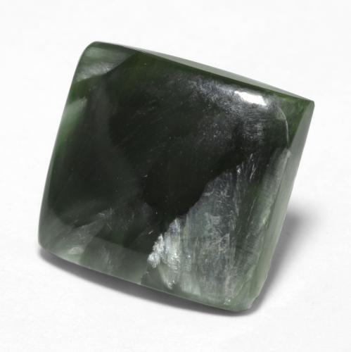 4.03캐럿 천연 포레스트 그린 세라피나이트, 스퀘어, 11.6×10.8 mm, 불투명체