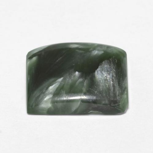 4.03캐럿 천연 포레스트 그린 세라피나이트, 스퀘어, 11.6×10.8 mm, 불투명체