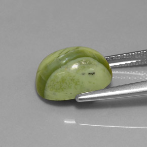 3.59캐럿 천연 노란빛 그린 서펜틴, 타원형 컷, 11.4×8.3 mm, 불투명체