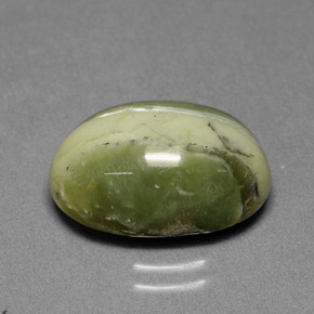 5.70캐럿 천연 노란빛 그린 서펜틴, 타원형 컷, 14.7×10 mm, 불투명체