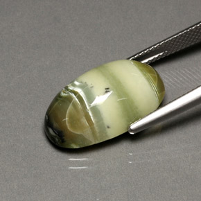 9.88캐럿 천연 노란빛 그린 서펜틴, 타원형 컷, 19.4×11.4 mm, 불투명체